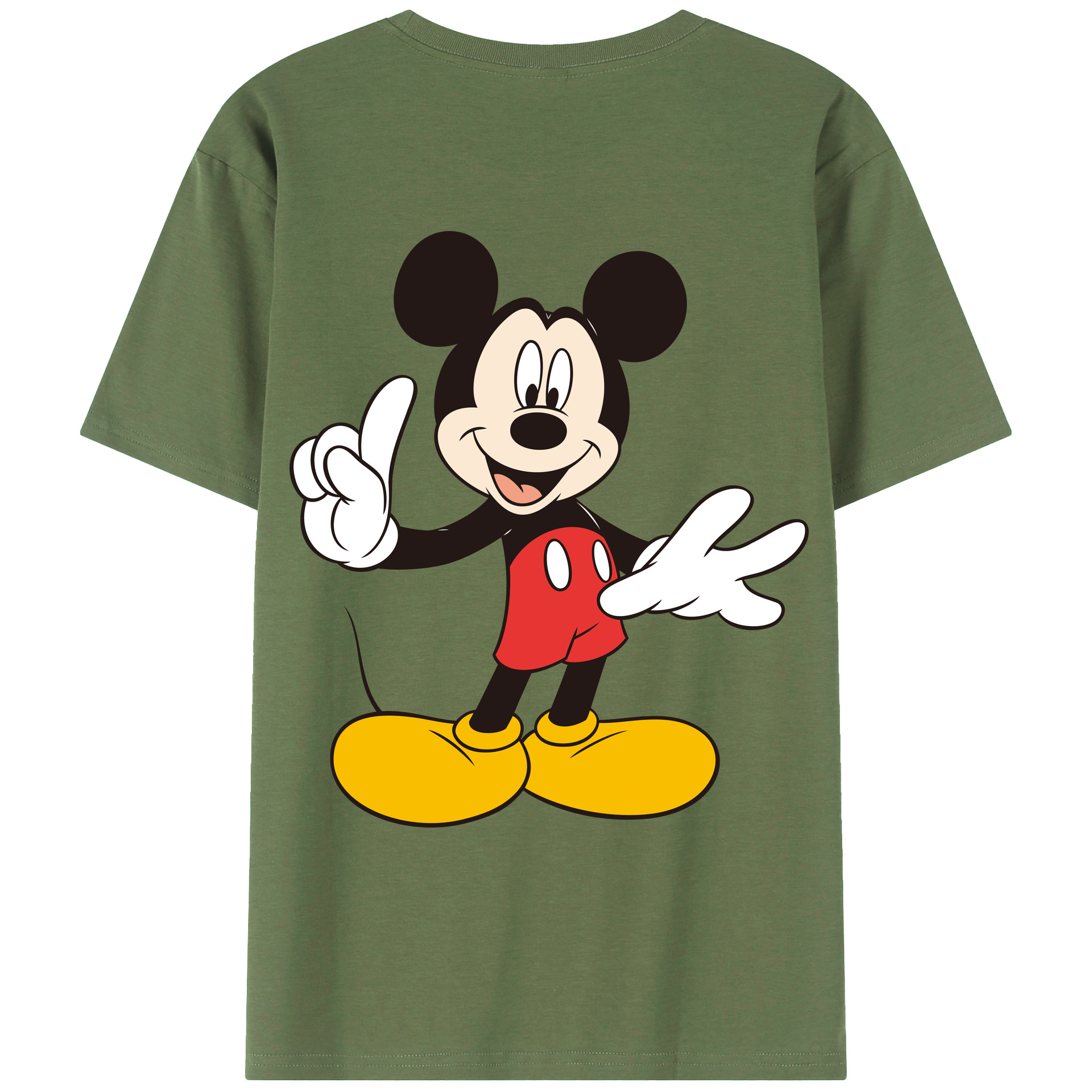 （画像用） ミッキーマウス Mickey Mouse 綿100％ メンズ半袖Tシャツ（バックプリント） 通気性